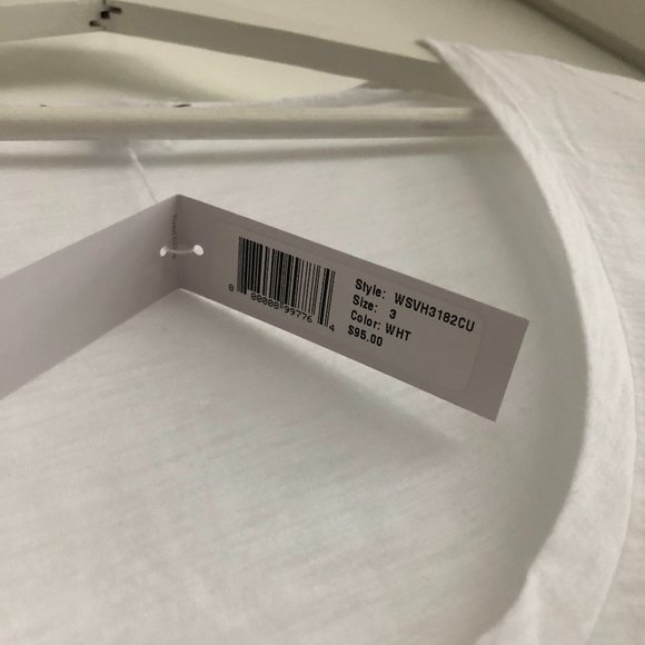 James Perse Deep Scoop Neck White T-Shirt - Picture 9 of 10